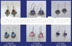 Silver Earrings With Stone