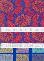 Fashion Nylon / Metalic Rigid All-Over Knitted Raschel Lace