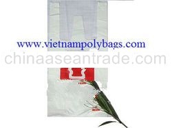 white HDPE t-shirt plastic bag made in 