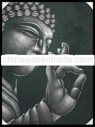 Budha Grey with tapa finger painting
