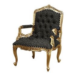 Mahogany Gold Leaf French Arms Chair