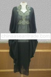 Abaya Caftan Black with Kebaya Neck