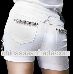 Black & White Dew Drop Crystal Shorts