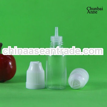vapor juice pet 10ml e-liquid dropper bottles with childproof cap thin tip