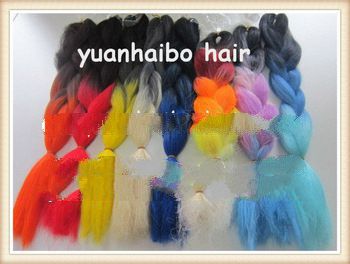 various color best synthetic two tone kanekalon jumbo expression braiding hair