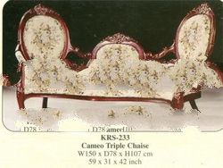 Cameo Triple Chaise Mahogany Indoor Furniture.
