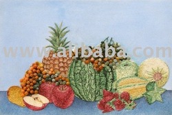 Gems painting made by real gems and jade form 