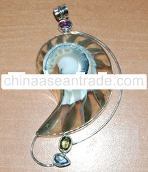 silver pendants with shell