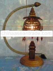 Thai hand made OTOP coconut shell lamp (Traditional lamp shape)