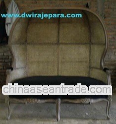 Jepara Canopy chair 2 seater Furniture with Rattan Basket back rest