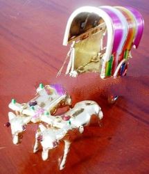 Brass Decorated Cow Cart