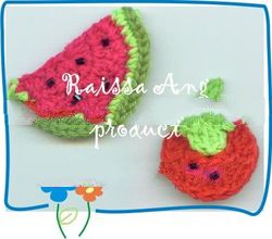 fruit crochet brooches