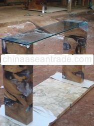 teak root resin consol table