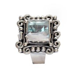 Silver Engrave Ring with Citrine & Zircon