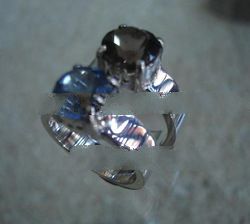 RFMN0041 - Sterling Silver Ring with Blue Topaz & Smoky Quartz