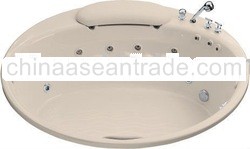 Kohler K-1397-H2 Riverbath Collection 75" Drop In Circular Jetted Bath Tub with Center Drain