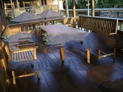 Wooden bench table set