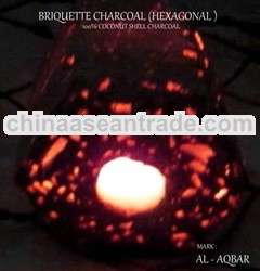 Hexagonal shape of briquette Charcoal(Coconutshell)