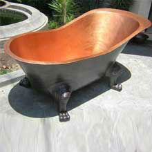 copper bathtub with dragon legs