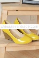 Fashion Beautiful Gentlewoman High-Heeled Wedge Yellow