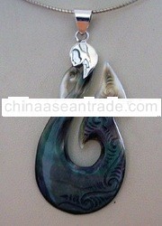 silver mother of pearl pendants with white round