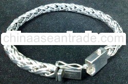 BFMN0010 - Sterling Silver Wheat Chain Bracelet