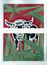Batik Plus Animal Hand Made Paper Greeting Cards