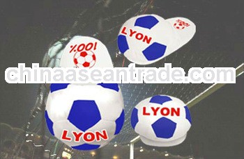 white and blue Lyon football embroidery plush indoor slipper