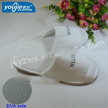 white open-toe durable disposable bath slippers