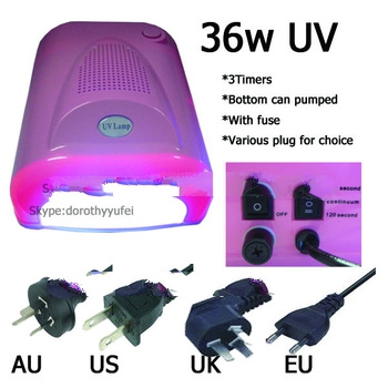 white /pink/red/black 36w Gel nail curing uv lamp