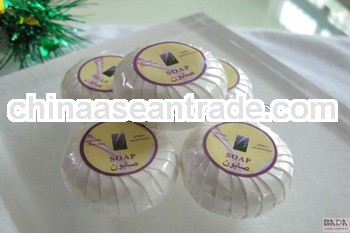 white round shape soap for hotel