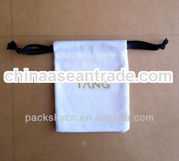 white velvet backpack drawstring bag