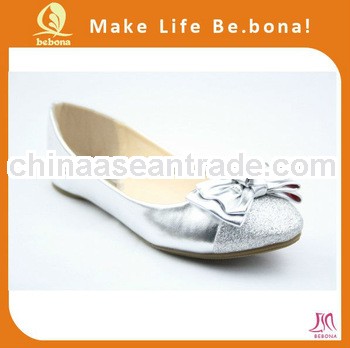 wholesale glitter cheap ballet flats silver flat shoes
