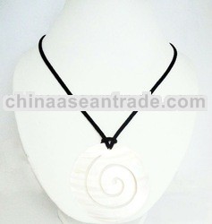 Swee Lo extra large mother of pearl pendant with adjustable cord choker necklace