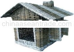 Pet Ratan Basket with kubu grey