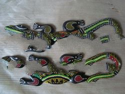 Gecko Wood Art Painted