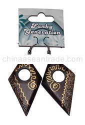 Sono Wood Painted Earring