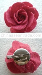 japan leather brooch