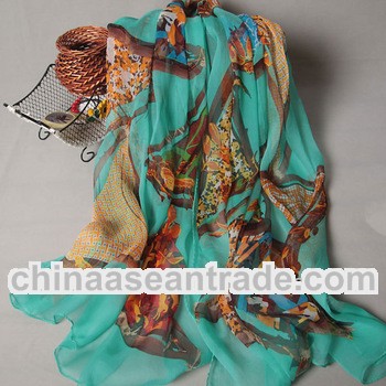 women fashion georgette silk long scarf