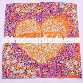 women fashion square heart print scarf