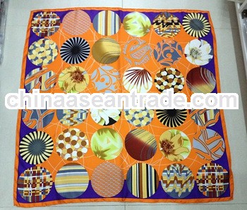 women fashion square silk floral head scarf