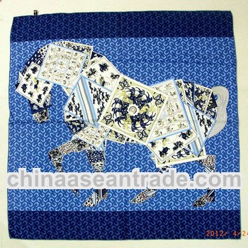 women square fashion silk horse print scarf