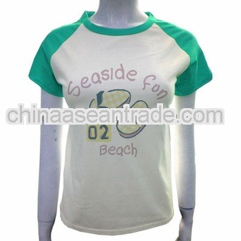 womens customized short sleeve cotton round neck t shirt summer white t shirt