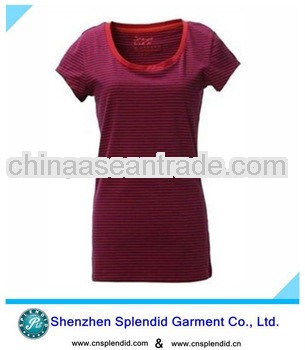 womens oem service high quality fashion stripe t shirt