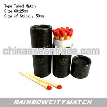 wooden match sticks in tube for hotel match
