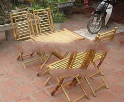 bamboo folding table set