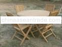 Teak Round Folding Table Set code OST 014