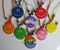 Smile Colorize wooden and Coco Necklace