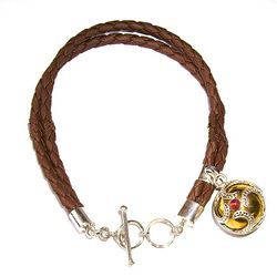 Bracelet Leather With Silver Accessories