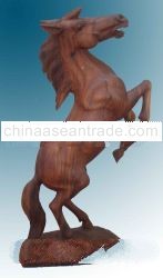 horse wooden statue wooden handicrafts